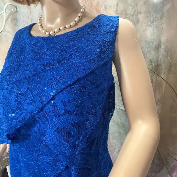 📌Ronni Nicole Lace Unique Layered Evening Dress Perfect For Any Formal Occasion - Picture 5 of 16